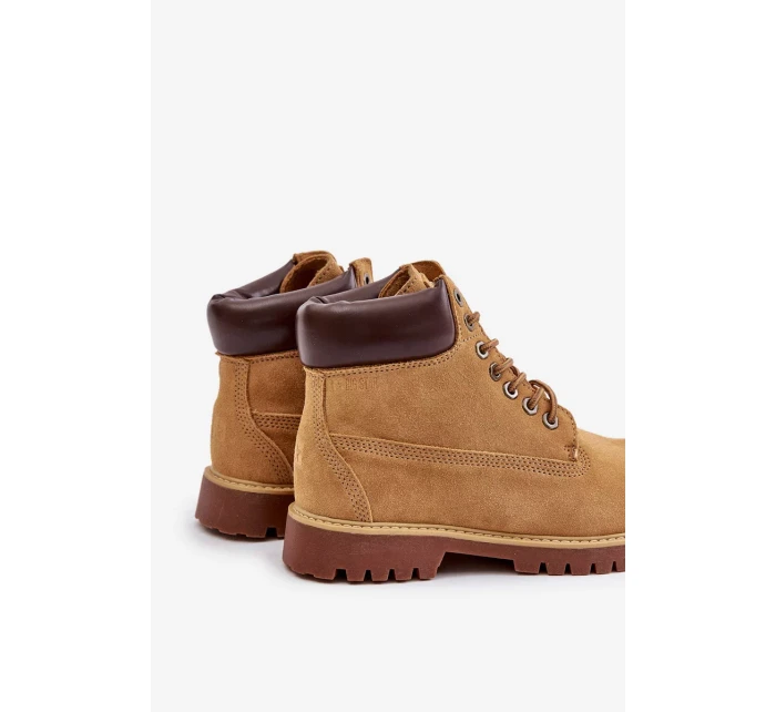 Semišové zateplené pánské trapery Big Star HI-POLY SYSTEM Camel