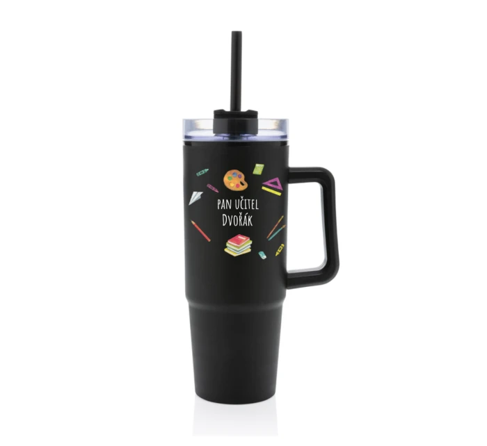 Personalizovaná termoska s průhledným víčkem pro paní učitelku/pana učitele (pomůcky)