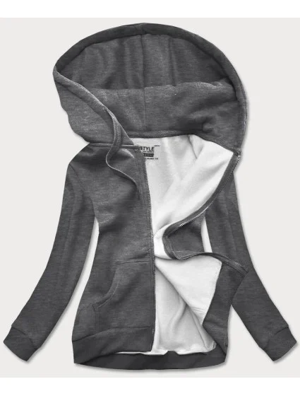 Tmavě šedá dámská sportovní mikina model 21389911 - J.STYLE Tmavě šedá dámská sportovní mikina model 21389911 - J.STYLE