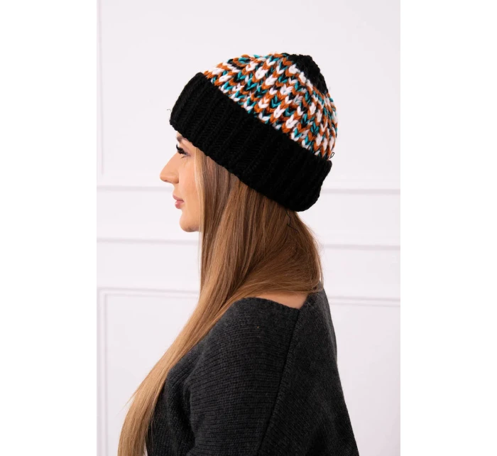 Dámská čepice Iris K348 black+mint