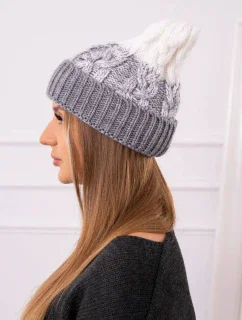 Dámská čepice Samara K346 šedá+bílá