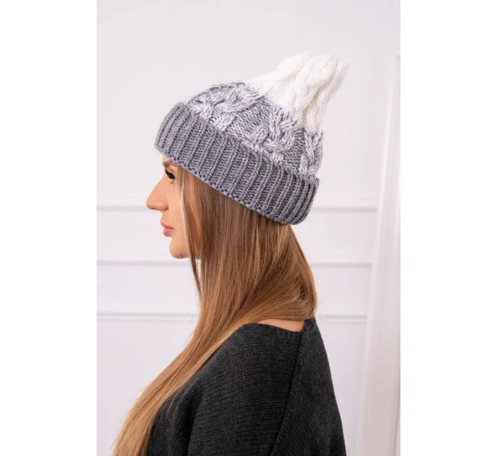 Dámská čepice Samara K346 šedá+bílá