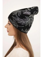 Dámská zimní čepice z vlny s dvojitým ohrnovacím lemem K426 oranžová