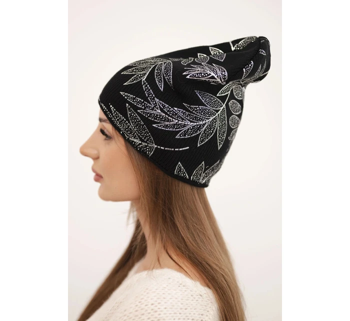 Dámská zimní čepice z vlny s dvojitým ohrnovacím lemem K426 oranžová