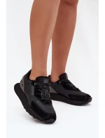 Kožené Dámské Tenisky Big Star OO274562 Hi-Poly System Černé Kožené Dámské Tenisky Big Star OO274562 Hi-Poly System Černé