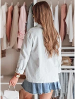 Dámské oversize košilové sako OVERBOR světle šedé FashionStreet TY4890