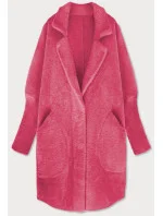 Dlouhý vlněný přehoz přes oblečení typu "alpaka" ve fuchsijové barvě model 17195590 - MADE IN ITALY