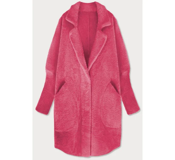 Dlouhý vlněný přehoz přes oblečení typu "alpaka" ve fuchsijové barvě model 17195590 - MADE IN ITALY