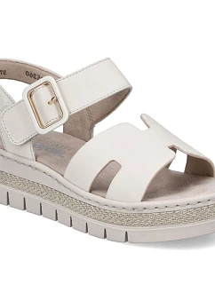 Béžové dámské sandály na platformě model 22097433 - Rieker