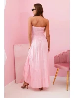 Dámské viskózové šaty s elastickým topem bonbónově růžová Dámské viskózové šaty s elastickým topem bonbónově růžová