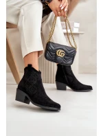 Kozačky Na Zip Eko Semišové Černé model 21668132 - S.Barski