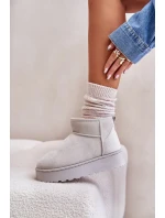 Sněhule Dámské Na Platformě Zateplené Kožíškem Světle Šedé Xamella Sněhule Dámské Na Platformě Zateplené Kožíškem Světle Šedé Xamella