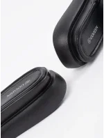 Trendy černé dámské  nazouváky platforma