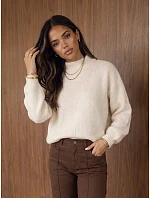 Sweter damski klasyczny z dekoltem  model 22394723 - FashionStreet