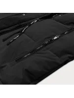 Černá dlouhá dámská zimní bunda s kožešinovou podšívkou LHD (LHD-24571) Černá dlouhá dámská zimní bunda s kožešinovou podšívkou LHD (LHD-24571)