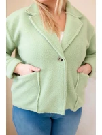 Dámská bunda Plus Size s  a kapsami mátová model 21908695 - K-Fashion