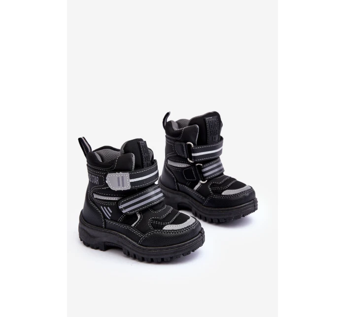 Dětské zateplené sněhule s černé Big model 21637277 - Big Star Shoes Dětské zateplené sněhule s černé Big model 21637277 - Big Star Shoes