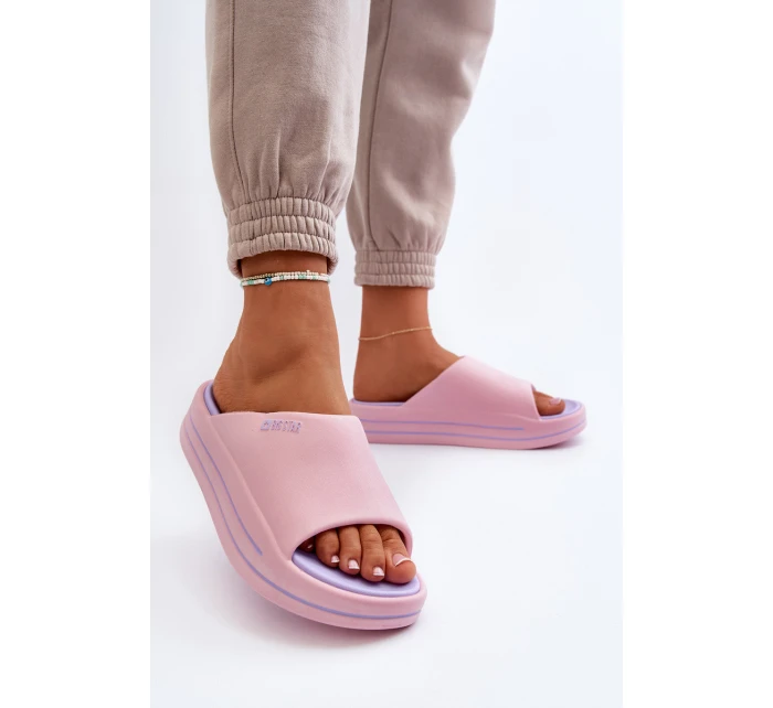 Dámské módní pantofle Big Star model 21652616 Světle růžové - Big Star Shoes Dámské módní pantofle Big Star model 21652616 Světle růžové - Big Star Shoes