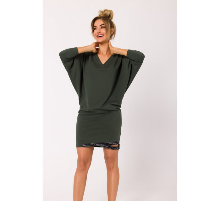 šaty s pruhy s logem  zelené model 18383285 - Moe