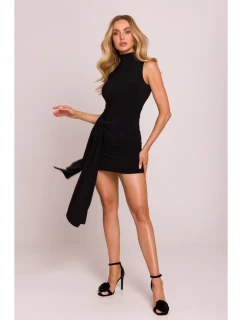 model 20970450 Mini šaty s vázáním vpředu černé - Moe