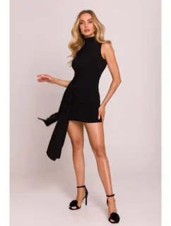 model 20970450 Mini šaty s vázáním vpředu černé - Moe