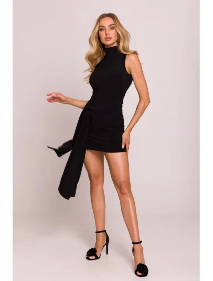 model 20970450 Mini šaty s vázáním vpředu černé - Moe