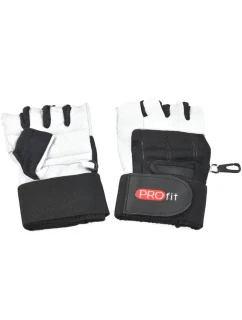 Pánské kulturistické rukavice GYM PRO W M 1615 černo/bílé - PROFIT