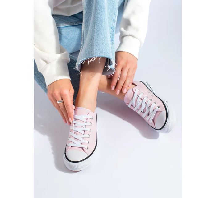 Pohodlné tenisky dámské růžové bez podpatku Pohodlné tenisky dámské růžové bez podpatku
