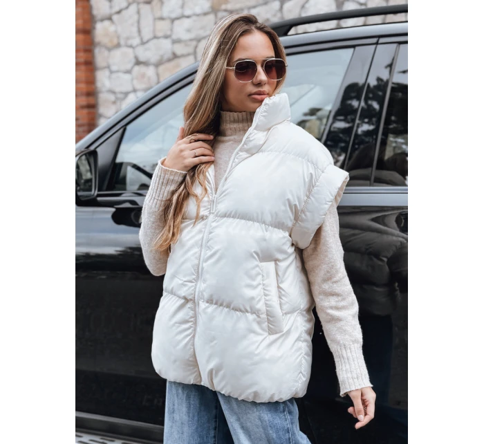 Dámská prošívaná vesta NIMIA ecru FashionStreet TY3250