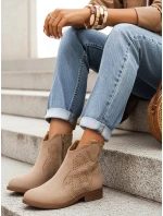 Dámské béžové ažurové boty FashionStreet ZY1344 Dámské béžové ažurové boty FashionStreet ZY1344