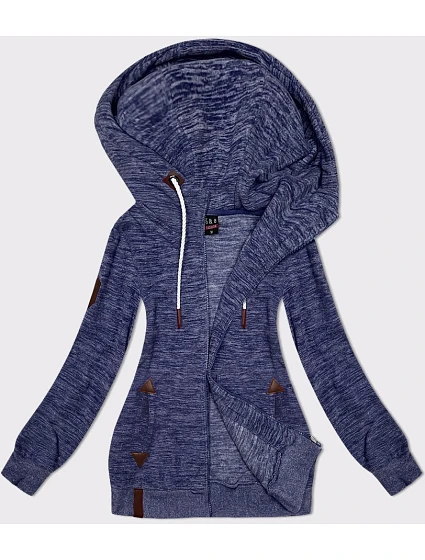 Fleecová mikina bez knoflíků navy blue melange (2310) Fleecová mikina bez knoflíků navy blue melange (2310)