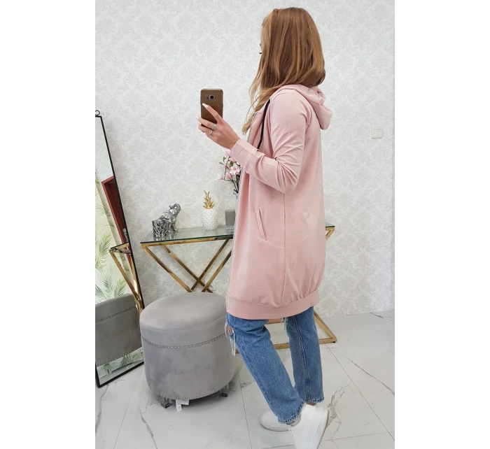 Mikina s kapucí tmavě pudrově růžová Mikina s kapucí tmavě pudrově růžová