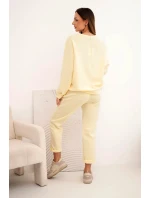 Dámská souprava z viskózy s mikinou a kalhotami žlutý