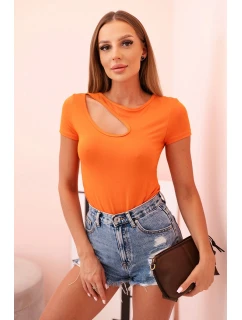 Dámské bavlněné body s V výstřihem a nařasením fango