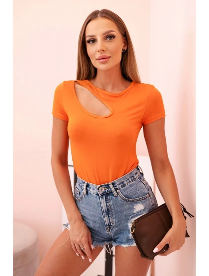 Dámské bavlněné body s V výstřihem a nařasením fango