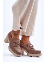 Elegantní boty se zlatým zdobením béžová Harmell