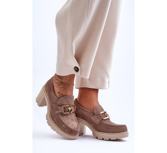 Elegantní boty se zlatým zdobením béžová Harmell