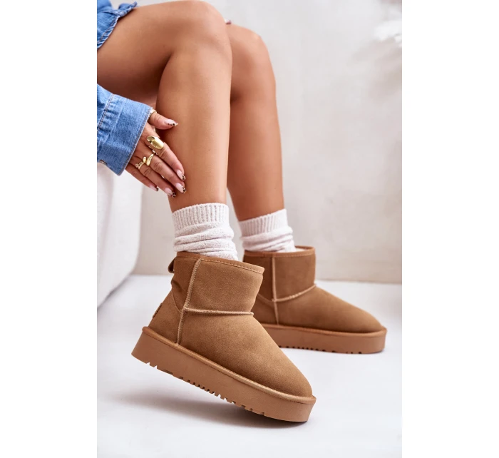 Dámské Semišové Sněhule Na Platformě Nad Kotníky Camel Rianaella Dámské Semišové Sněhule Na Platformě Nad Kotníky Camel Rianaella