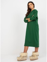 Tmavě zelené midi sportovní basic oversize šaty