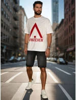 Pánské bílé tričko s potiskem FashionStreet RX5665 Pánské bílé tričko s potiskem FashionStreet RX5665