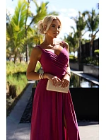 CHIARA večerní maxi šaty bez ramínek fuchsiová model 22210927 - numoco CHIARA večerní maxi šaty bez ramínek fuchsiová model 22210927 - numoco
