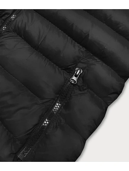 Krátká černá dámská prošívaná vesta model 16279865 - J.STYLE Krátká černá dámská prošívaná vesta model 16279865 - J.STYLE