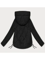 Černá prošívaná dámská bunda pro přechodné období s kapucí model 21389986 - S'WEST