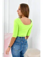 Halenka s kulatým výstřihem zelená neonová Halenka s kulatým výstřihem zelená neonová