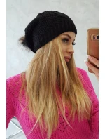 Sandra model 18750747 fleecová čepice černá - K-Fashion Sandra model 18750747 fleecová čepice černá - K-Fashion