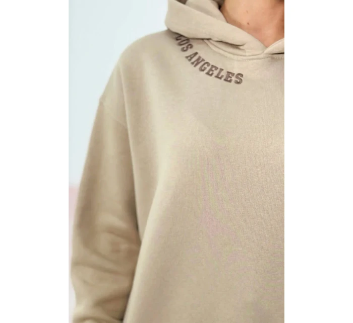 Izolovaná souprava s výšivkou Los Angeles světle béžová