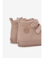 Zateplené boty sneakers dětské na suchý zip Big Star model 21706380 béžové - Big Star Shoes Zateplené boty sneakers dětské na suchý zip Big Star model 21706380 béžové - Big Star Shoes