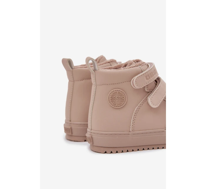 Zateplené boty sneakers dětské na suchý zip Big Star model 21706380 béžové - Big Star Shoes Zateplené boty sneakers dětské na suchý zip Big Star model 21706380 béžové - Big Star Shoes