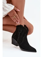 Nazouvací dámské kozačky z přírodního semiše černé model 21713735 - Boto Nazouvací dámské kozačky z přírodního semiše černé model 21713735 - Boto