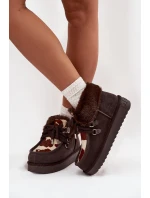 Dámské sněhule z přírodní semišové látky D.Franklin DFSH375008 čokoládové